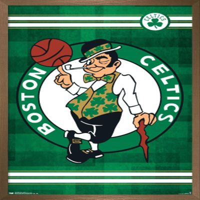 Trends International NBA Boston Celtics - Logo 14 Wall Poster, 22.4L x 14.7W, Bronze Framed Version