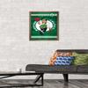 Trends International NBA Boston Celtics - Logo 14 Wall Poster, 22.4L x 14.7W, Bronze Framed Version view 2