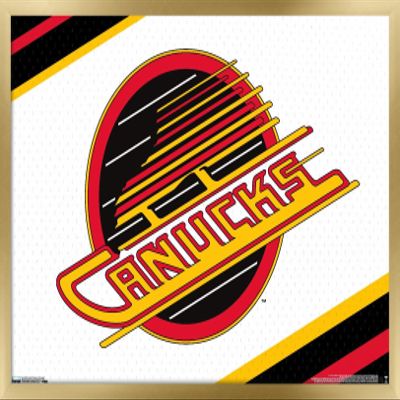 Trends International NHL Vancouver Canucks - Retro Logo 19 Wall Poster, 14.725" x 22.375", Gold Framed Version