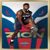 Trends International NBA New Orleans Pelicans - Zion Williamson 19 Wall Poster, 14.725" x 22.375", Gold Framed Version view 1