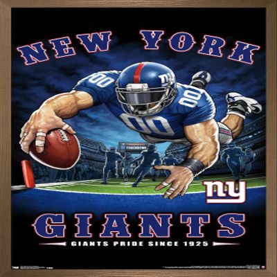 Trends International NFL New York Giants - End Zone 17 Wall Poster, 14.725" x 22.375", Bronze Framed Version