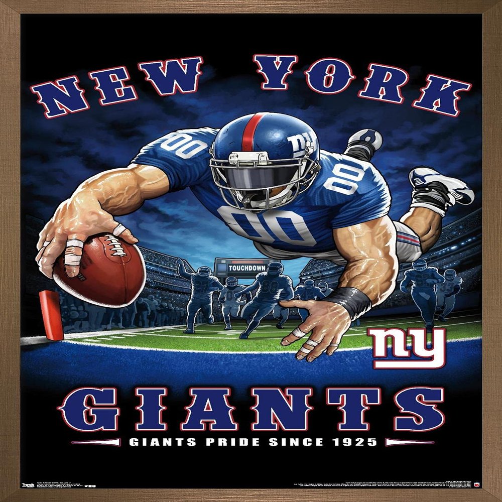 Trends International NFL New York Giants - End Zone 17 Wall Poster, 14.725" x 22.375", Bronze Framed Version
