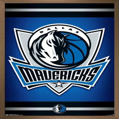 Trends International NBA Dallas Mavericks - Logo 14 Wall Poster, 22.375" x 34", Bronze Framed Version