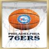 Trends International NBA Philadelphia 76ers - Drip Ball Wall Poster, 22.375" x 34", Gold Framed Version view 1