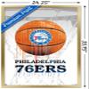 Trends International NBA Philadelphia 76ers - Drip Ball Wall Poster, 22.375" x 34", Gold Framed Version view 3