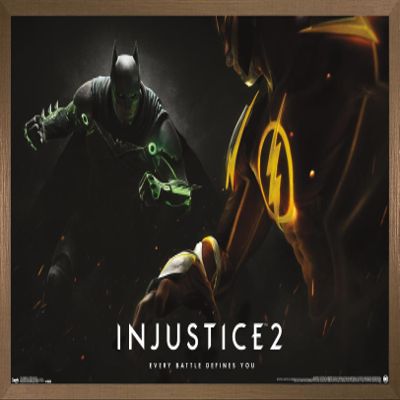 Trends International DC Comics - Injustice: Gods Among Us 2 - Batman & The Flash Wall Poster, 14.725" x 22.375", Bronze Framed Version