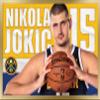 Trends International NBA Denver Nuggets - Nikola Jokic 19 Wall Poster, 14.725" x 22.375", Gold Framed Version view 1