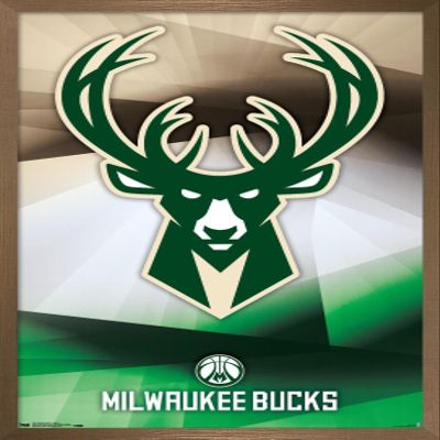 Trends International NBA Milwaukee Bucks - Logo 16 Wall Poster, 22.375" x 34", Bronze Framed Version