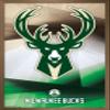 Trends International NBA Milwaukee Bucks - Logo 16 Wall Poster, 22.375" x 34", Bronze Framed Version view 1