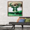 Trends International NBA Milwaukee Bucks - Logo 16 Wall Poster, 22.375" x 34", Bronze Framed Version view 2