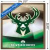 Trends International NBA Milwaukee Bucks - Logo 16 Wall Poster, 22.375" x 34", Bronze Framed Version view 3
