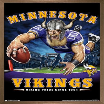 Trends International NFL Minnesota VIkings - End Zone 17 Wall Poster, 14.725" x 22.375", Bronze Framed Version