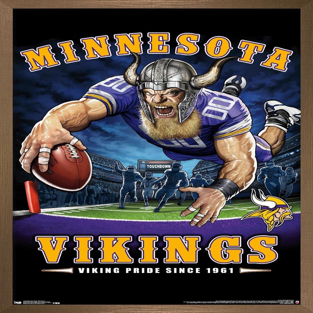 Trends International NFL Minnesota VIkings - End Zone 17 Wall Poster, 14.725" x 22.375", Bronze Framed Version