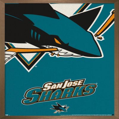 Trends International NHL San Jose Sharks - Logo 14 Wall Poster, 22.375" x 34", Bronze Framed Version