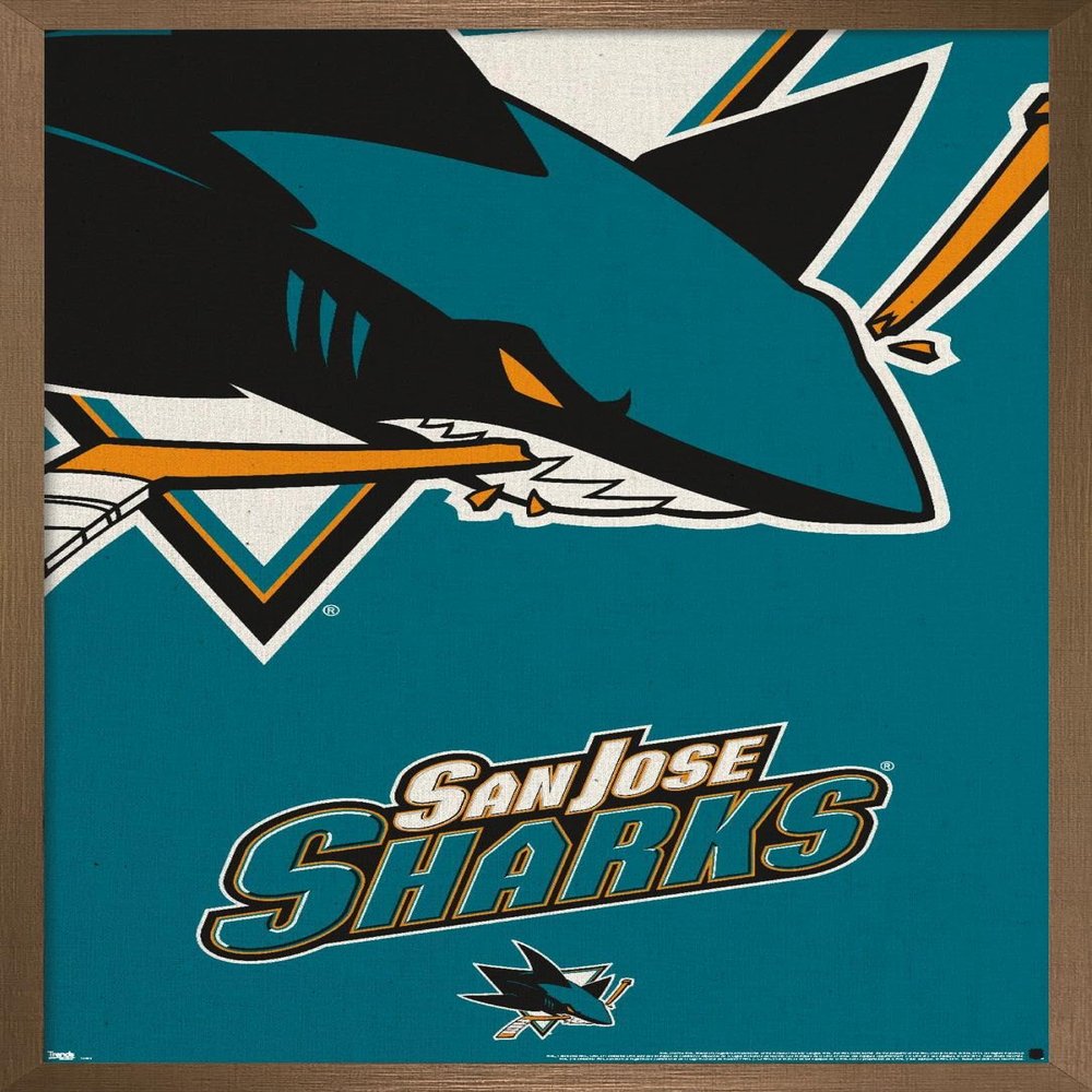 Trends International NHL San Jose Sharks - Logo 14 Wall Poster, 22.375" x 34", Bronze Framed Version