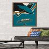 Trends International NHL San Jose Sharks - Logo 14 Wall Poster, 22.375" x 34", Bronze Framed Version view 2