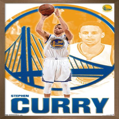 Trends International NBA Golden State Warriors - Stephen Curry 15 Wall Poster, 22.375" x 34", Bronze Framed Version