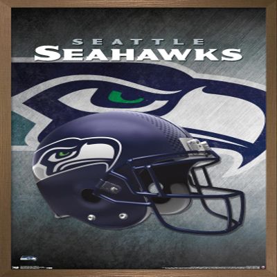 Trends International NFL Seattle Seahawks - Helmet 16 Wall Poster, 22.375" x 34", Bronze Framed Version