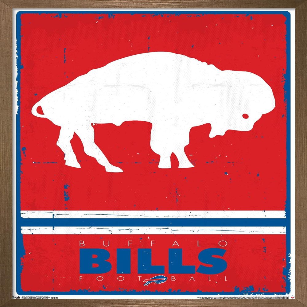 NFL Buffalo Bills - Retro Logo 15 Wall Poster, 34L" x 22.4W", Bronze Framed Version