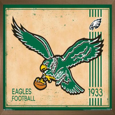 Trends International NFL Philadelphia Eagles - Retro Logo 14 Wall Poster, 22.375" x 34", Bronze Framed Version