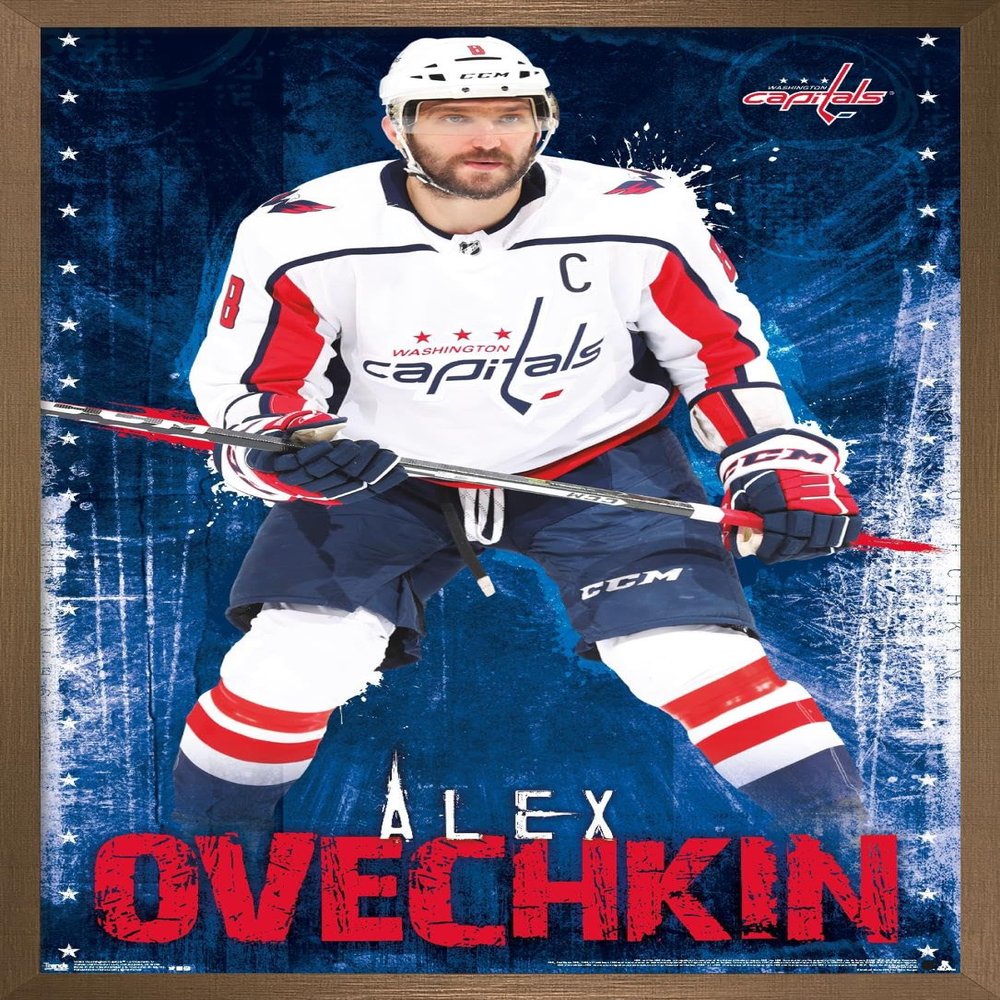NHL Washington Capitals - Alex Ovechkin 17 Wall Poster, 22.4L" x 14.7W", Bronze Framed Version