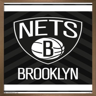 Trends International NBA Brooklyn Nets - Logo 15 Wall Poster, 14.725" x 22.375", Bronze Framed Version