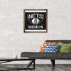 Trends International NBA Brooklyn Nets - Logo 15 Wall Poster, 14.725" x 22.375", Bronze Framed Version view 2