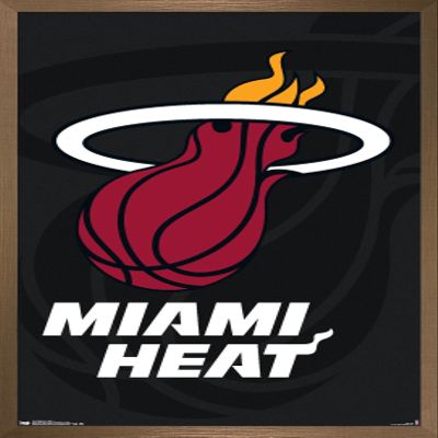 Trends International NBA Miami Heat - Logo 14 Wall Poster, 22.375" x 34", Bronze Framed Version