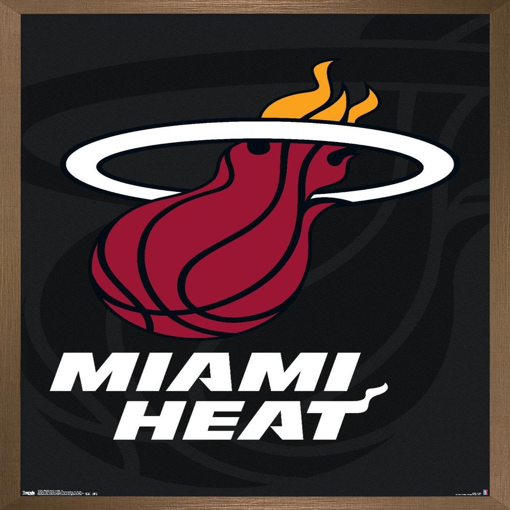 Trends International NBA Miami Heat - Logo 14 Wall Poster, 22.375" x 34", Bronze Framed Version