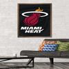 Trends International NBA Miami Heat - Logo 14 Wall Poster, 22.375" x 34", Bronze Framed Version view 2