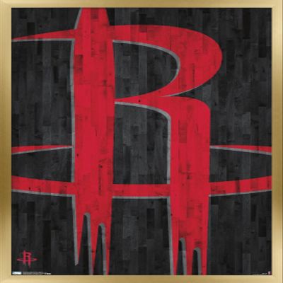 Trends International NBA Houston Rockets - Logo 19 Wall Poster, 14.725" x 22.375", Gold Framed Version