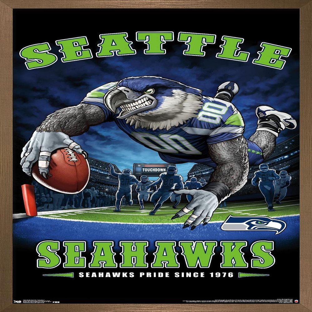 Trends International NFL Seattle Seahawks - End Zone 17 Wall Poster, 22.375" x 34", Bronze Framed Version