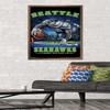 Trends International NFL Seattle Seahawks - End Zone 17 Wall Poster, 22.375" x 34", Bronze Framed Version view 2