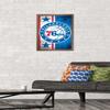 Trends International NBA Philadelphia 76ers - Logo 15 Wall Poster, 14.725" x 22.375", Bronze Framed Version view 2