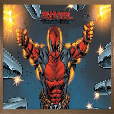 Trends International Marvel Comics - Deadpool - Target Wall Poster, 22.375" x 34", Bronze Framed Version