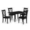 East West Furniture NOCL5-BLK-W 5 Piece Dining Table Set for 4 Includes a Rectangle Kitchen Table with Butterfly Leaf and 4 Dinette Chairs, 32x54 Inch, Black view 1