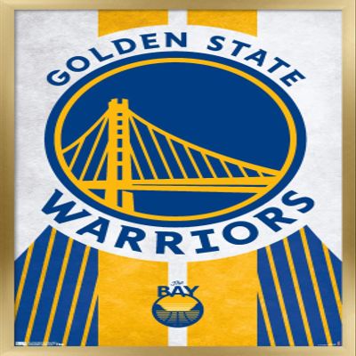 Trends International NBA Golden State Warriors - Logo 19 Wall Poster, 22.375" x 34", Gold Framed Version