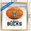 Trends International NBA Milwaukee Bucks - Drip Ball 20 Wall Poster, 14.725" x 22.375", Gold Framed Version view 3