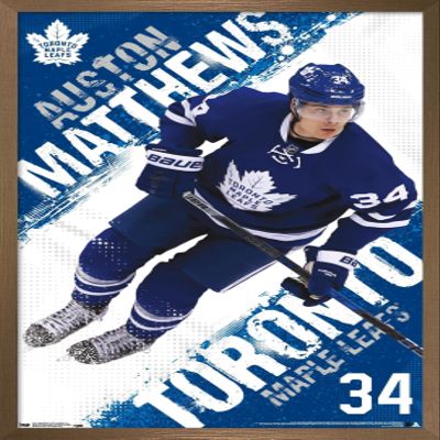 Trends International NHL Toronto Maple Leafs - Austin Matthews 16 Wall Poster, 22.375" x 34", Bronze Framed Version