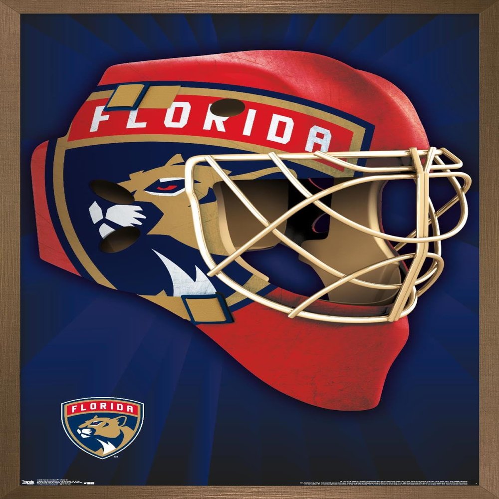 Trends International NHL Florida Panthers Mask 16 Wall Poster, 14.725" x 22.375", Bronze Framed Version