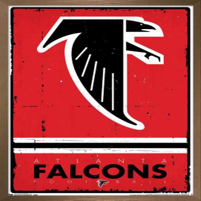 NFL Atlanta Falcons - Retro Logo 15 Wall Poster, 34L" x 22.4W", Bronze Framed Version