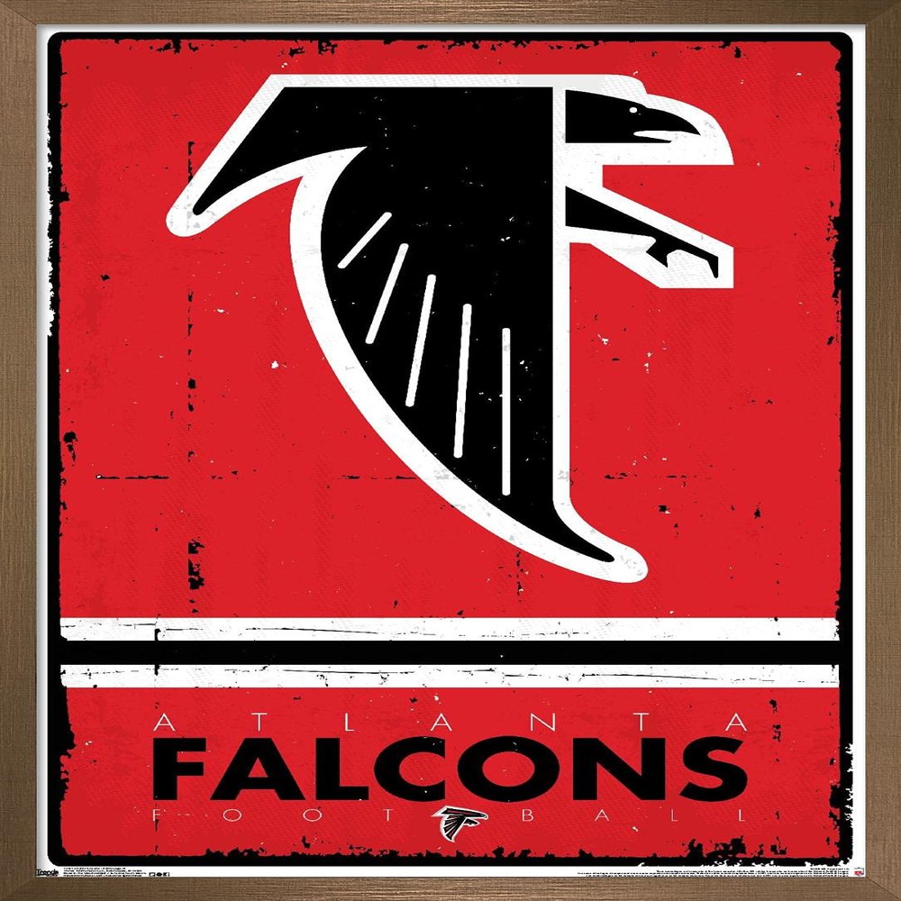 NFL Atlanta Falcons - Retro Logo 15 Wall Poster, 34L" x 22.4W", Bronze Framed Version