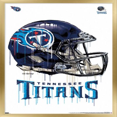 Trends International NFL Tennessee Titans - Drip Helmet 20 Wall Poster, 22.375" x 34", Gold Framed Version