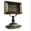 Alma Artte Hand Crafted Recycled Metal and Teak Wood Floor Clock view 2