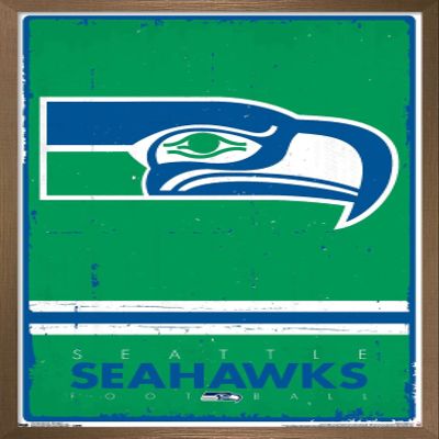 NFL Seattle Seahawks - Retro Logo 15 Wall Poster, 22.4L" x 14.7W", Bronze Framed Version
