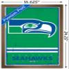 NFL Seattle Seahawks - Retro Logo 15 Wall Poster, 22.4L" x 14.7W", Bronze Framed Version view 3