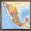 Trends International Map - Mexico Wall Poster, 14.725" x 22.375", Bronze Framed Version view 1