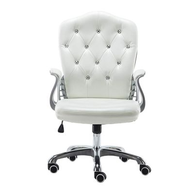 LIYFF-Stools Office Ergonomic Swivel Chair Modern and Stlish Design PU Leather Upholstered Lounge Chair 360-Degree Swivel with Casters