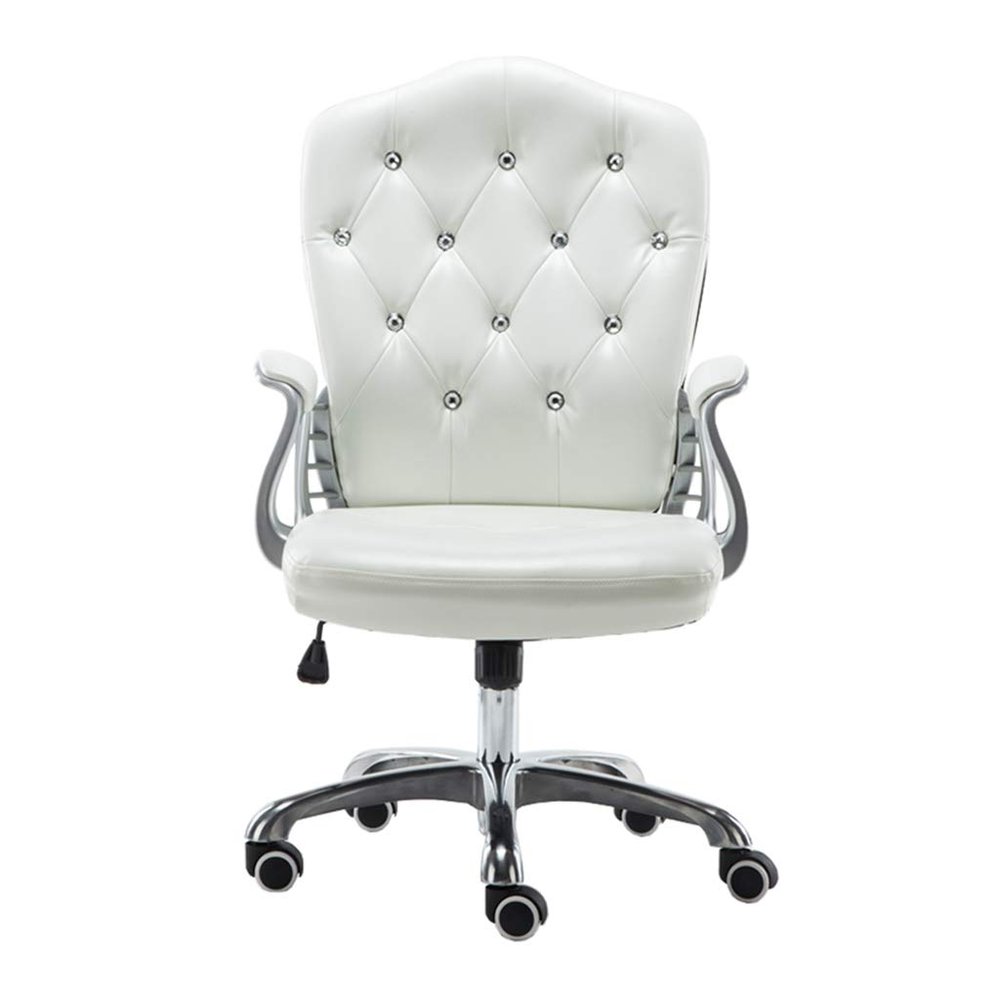 LIYFF-Stools Office Ergonomic Swivel Chair Modern and Stlish Design PU Leather Upholstered Lounge Chair 360-Degree Swivel with Casters