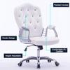 LIYFF-Stools Office Ergonomic Swivel Chair Modern and Stlish Design PU Leather Upholstered Lounge Chair 360-Degree Swivel with Casters view 4